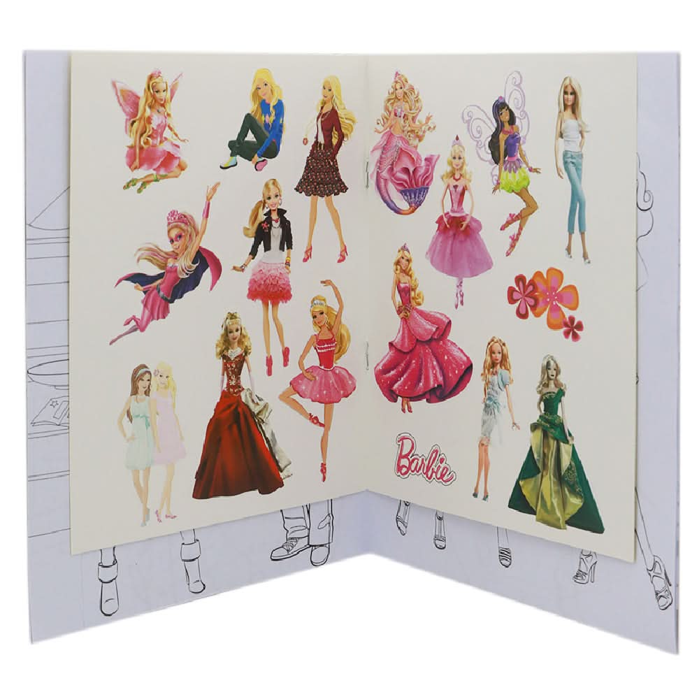 Sticker Coloring Lets Play With Color Barbie 1, Coloring Books, Chase Value, Chase Value