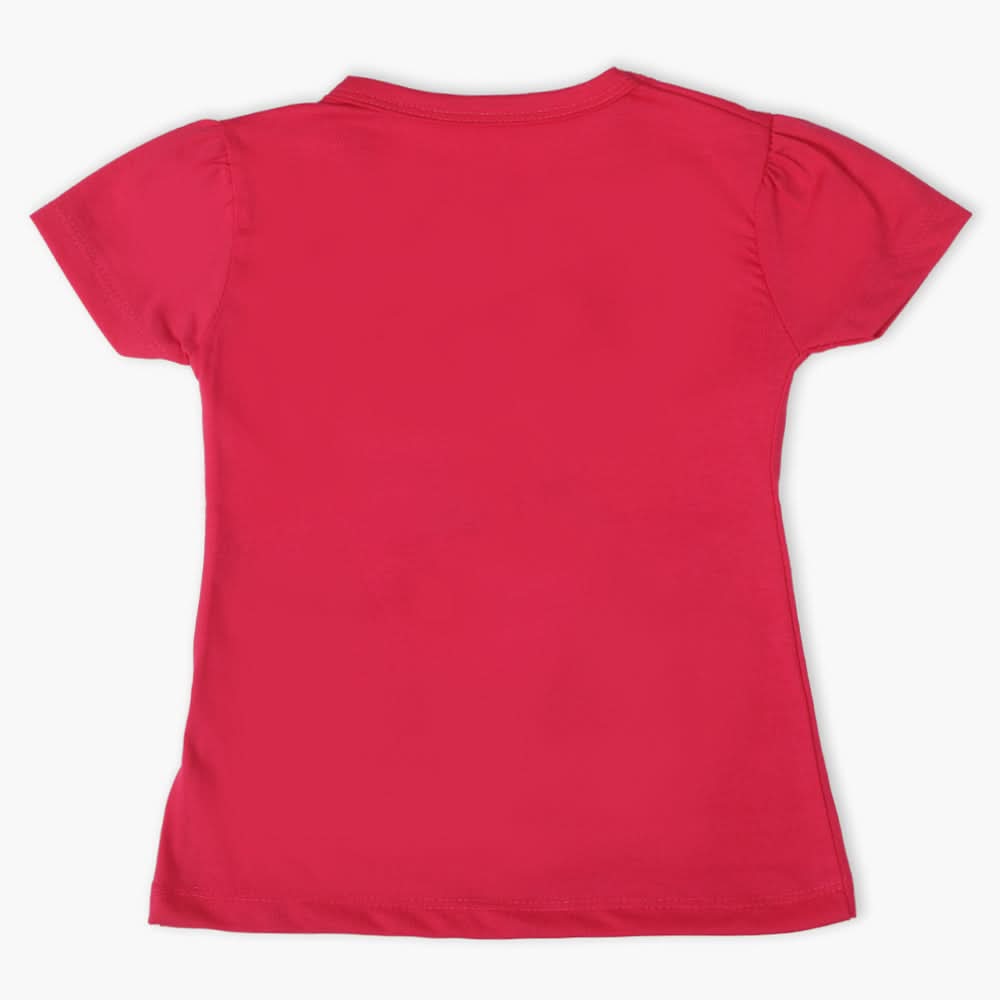 Girls Half Sleeves T-Shirt - Dark Pink, Girls T-Shirts, Chase Value, Chase Value