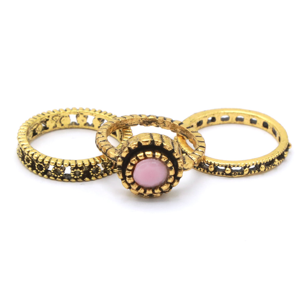 Finger Ring 3 Pc - Pink, Girls Finger Rings, Chase Value, Chase Value