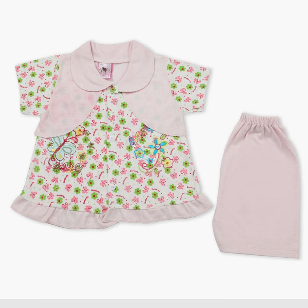 Newborn Girls Half Sleeves Suit - Light Pink, Newborn Girls Sets & Suits, Chase Value, Chase Value