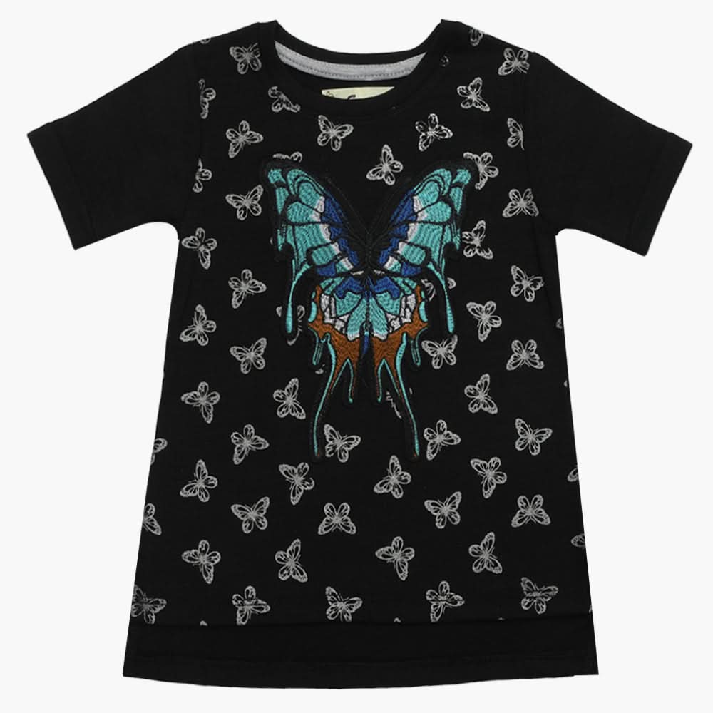 Girls Half Sleeves T-Shirt - Black, Girls T-Shirts, Chase Value, Chase Value