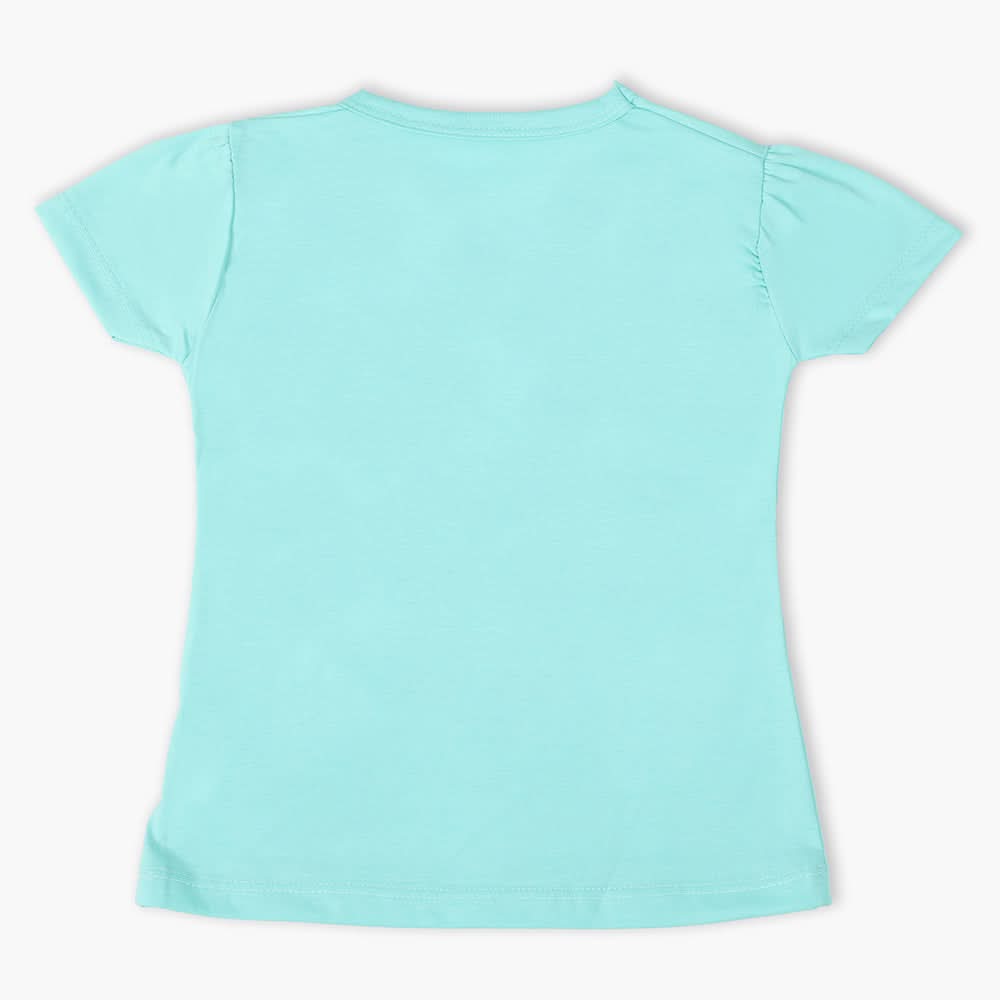 Girls Half Sleeves T-Shirt - Cyan, Girls T-Shirts, Chase Value, Chase Value