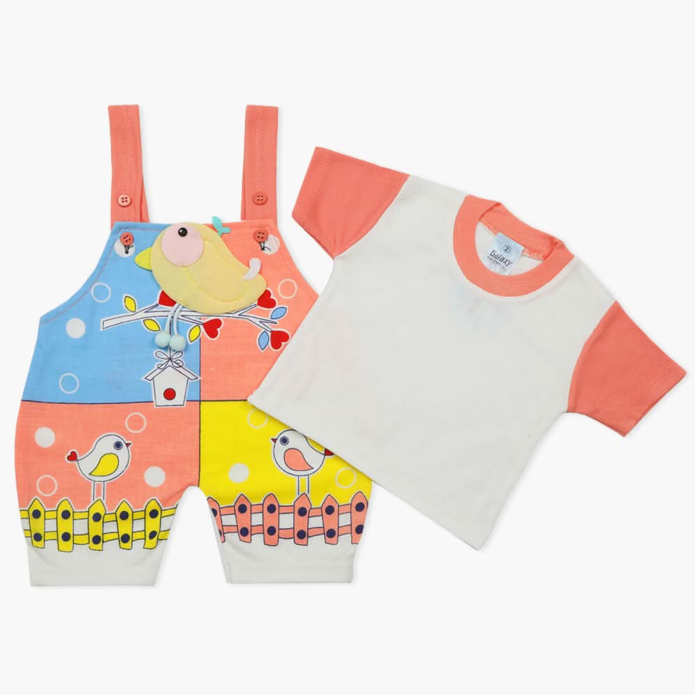 Newborn Boys Half Sleeves Romper - Peach, Newborn Boys Rompers, Chase Value, Chase Value