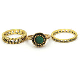 Finger Ring 3 Pc - Green, Girls Finger Rings, Chase Value, Chase Value