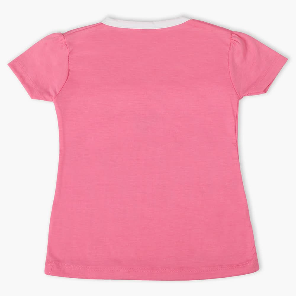 Girls Half Sleeves T-Shirt - Pink, Girls T-Shirts, Chase Value, Chase Value