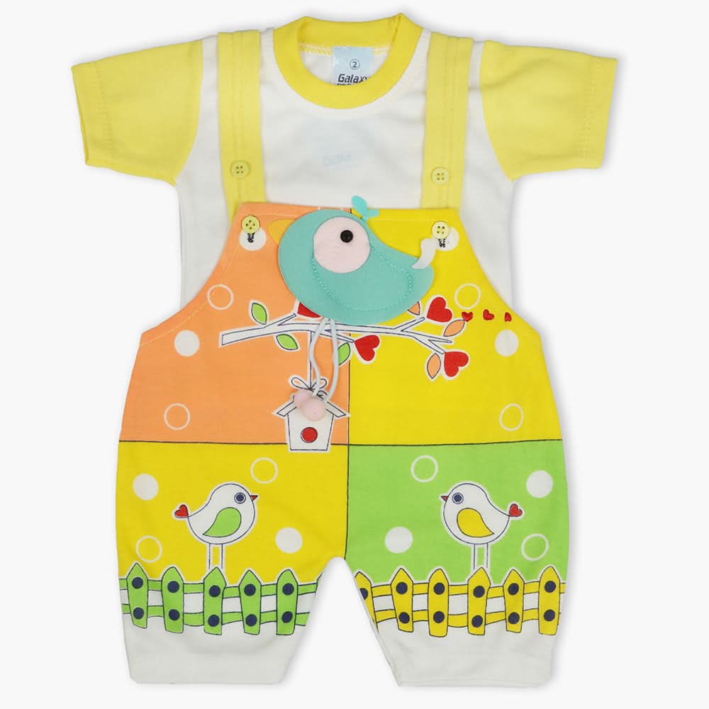 Newborn Boys Half Sleeves Romper - Yellow, Newborn Boys Rompers, Chase Value, Chase Value