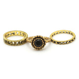 Finger Ring 3 Pc - Black, Girls Finger Rings, Chase Value, Chase Value