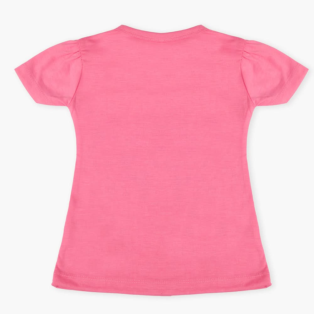 Girls Half Sleeves T-Shirt - Pink, Girls T-Shirts, Chase Value, Chase Value