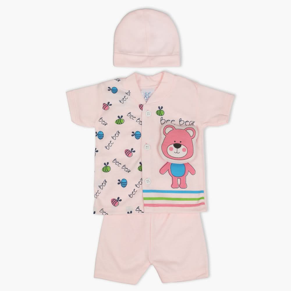Newborn Boys Half Sleeves Suit - Pink, Newborn Boys Sets & Suits, Chase Value, Chase Value