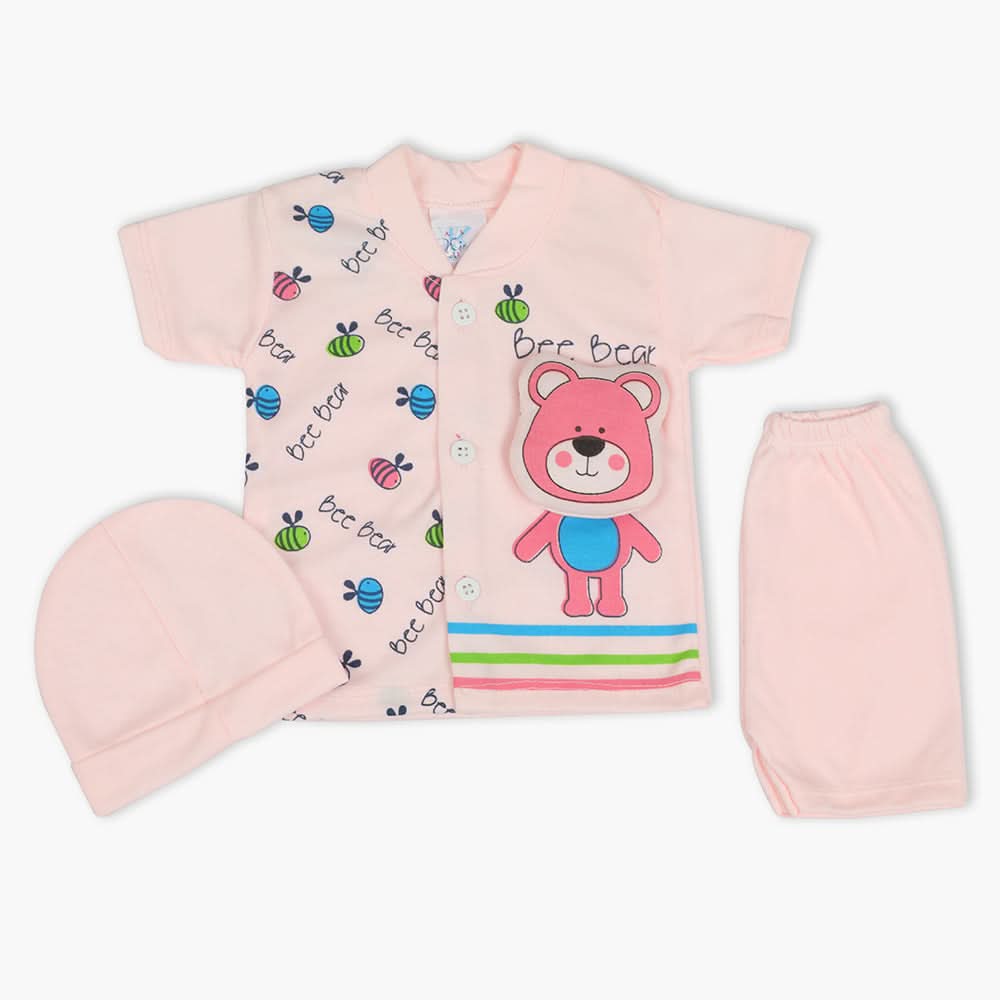 Newborn Boys Half Sleeves Suit - Pink, Newborn Boys Sets & Suits, Chase Value, Chase Value