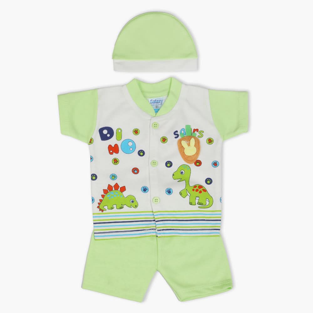 Newborn Boys Half Sleeves Suit - Green, Newborn Boys Sets & Suits, Chase Value, Chase Value