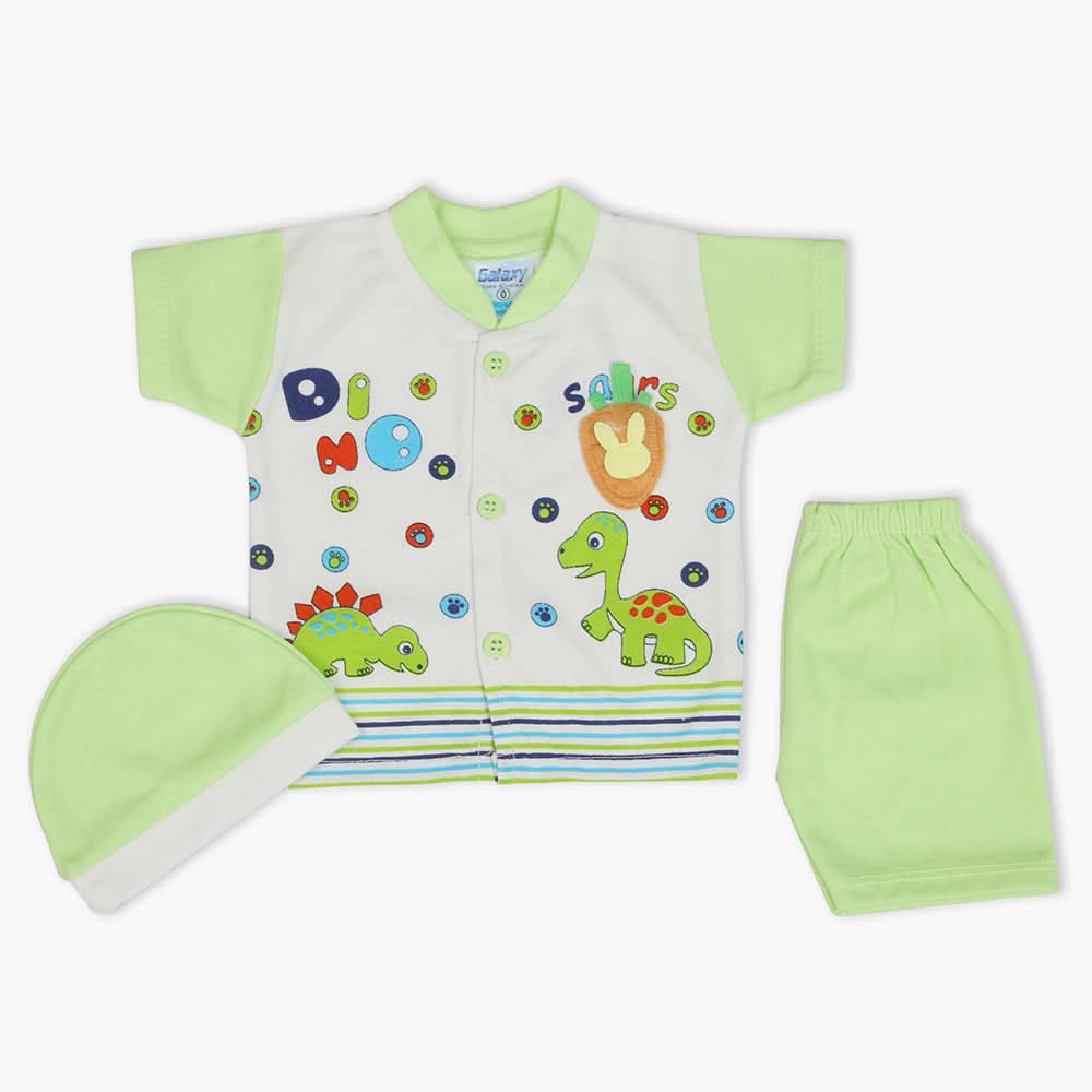 Newborn Boys Half Sleeves Suit - Green, Newborn Boys Sets & Suits, Chase Value, Chase Value