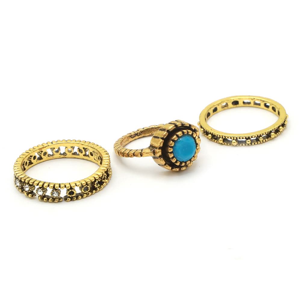 Finger Ring 3 Pc - Blue, Girls Finger Rings, Chase Value, Chase Value