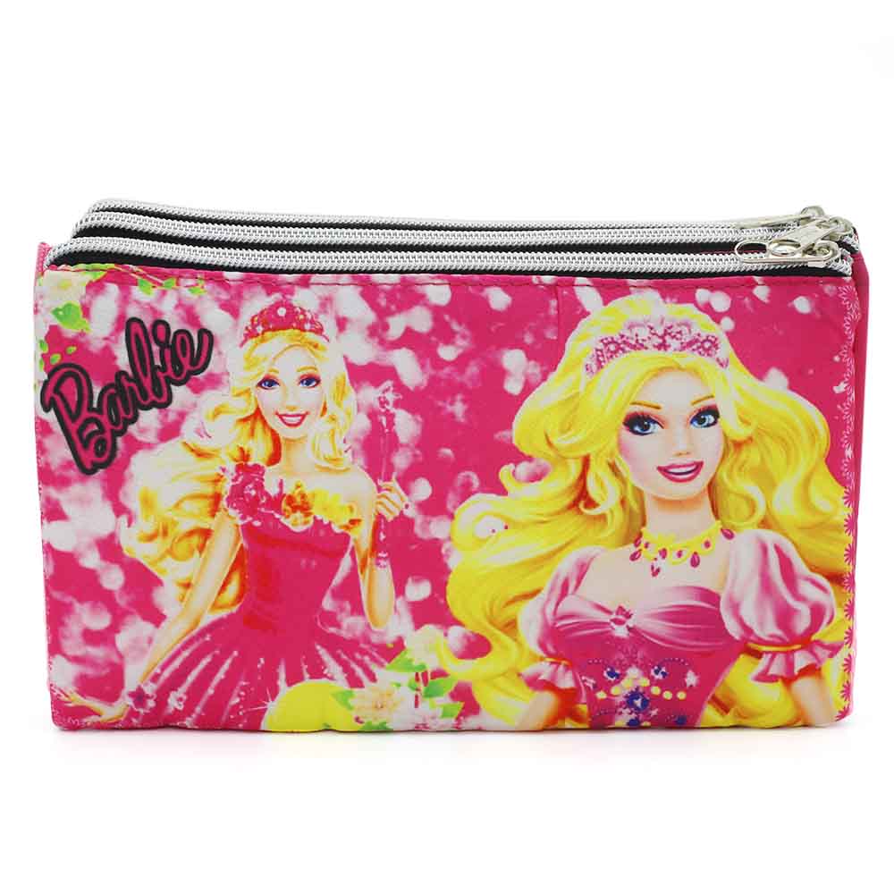 Pencil Pouch Three Zipper - Pink, Pencil Boxes & Stationery Sets, Chase Value, Chase Value