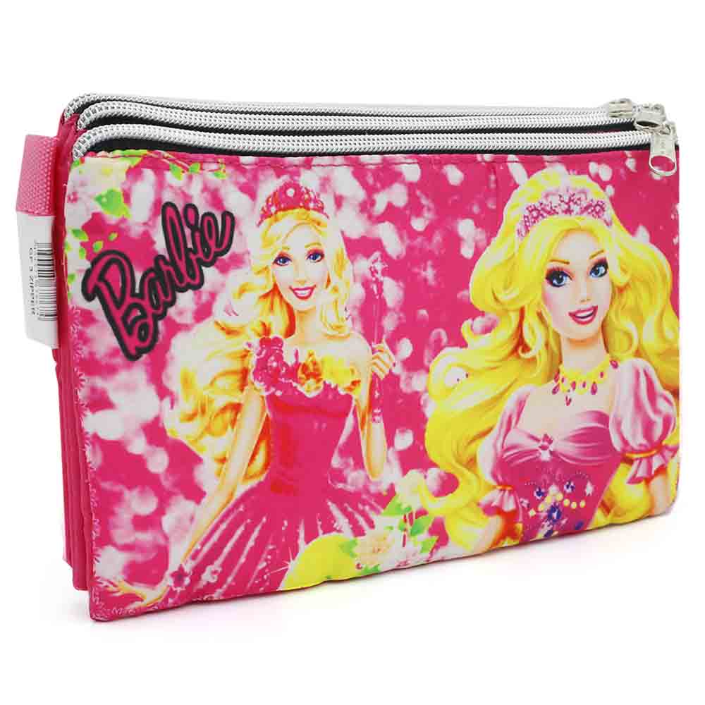 Pencil Pouch Three Zipper - Pink, Pencil Boxes & Stationery Sets, Chase Value, Chase Value