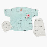 Newborn Girls Half Sleeves Suit - Cyan, Newborn Girls Sets & Suits, Chase Value, Chase Value