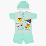 Newborn Boys Half Sleeves Suit - Cyan, Newborn Boys Sets & Suits, Chase Value, Chase Value