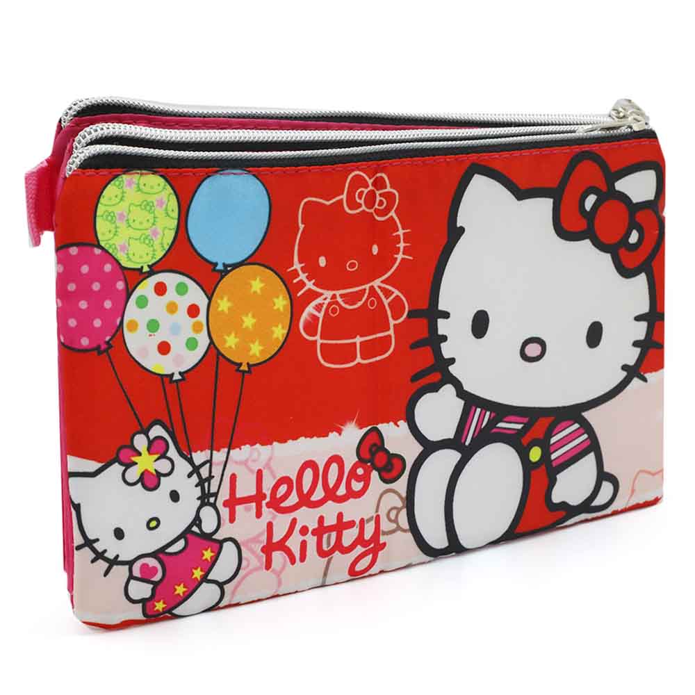 Pencil Pouch Three Zipper - Pink, Pencil Boxes & Stationery Sets, Chase Value, Chase Value