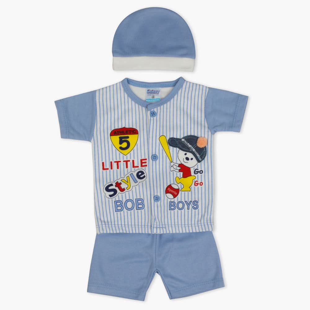 Newborn Boys Half Sleeves Suit - Light Purple, Newborn Boys Sets & Suits, Chase Value, Chase Value