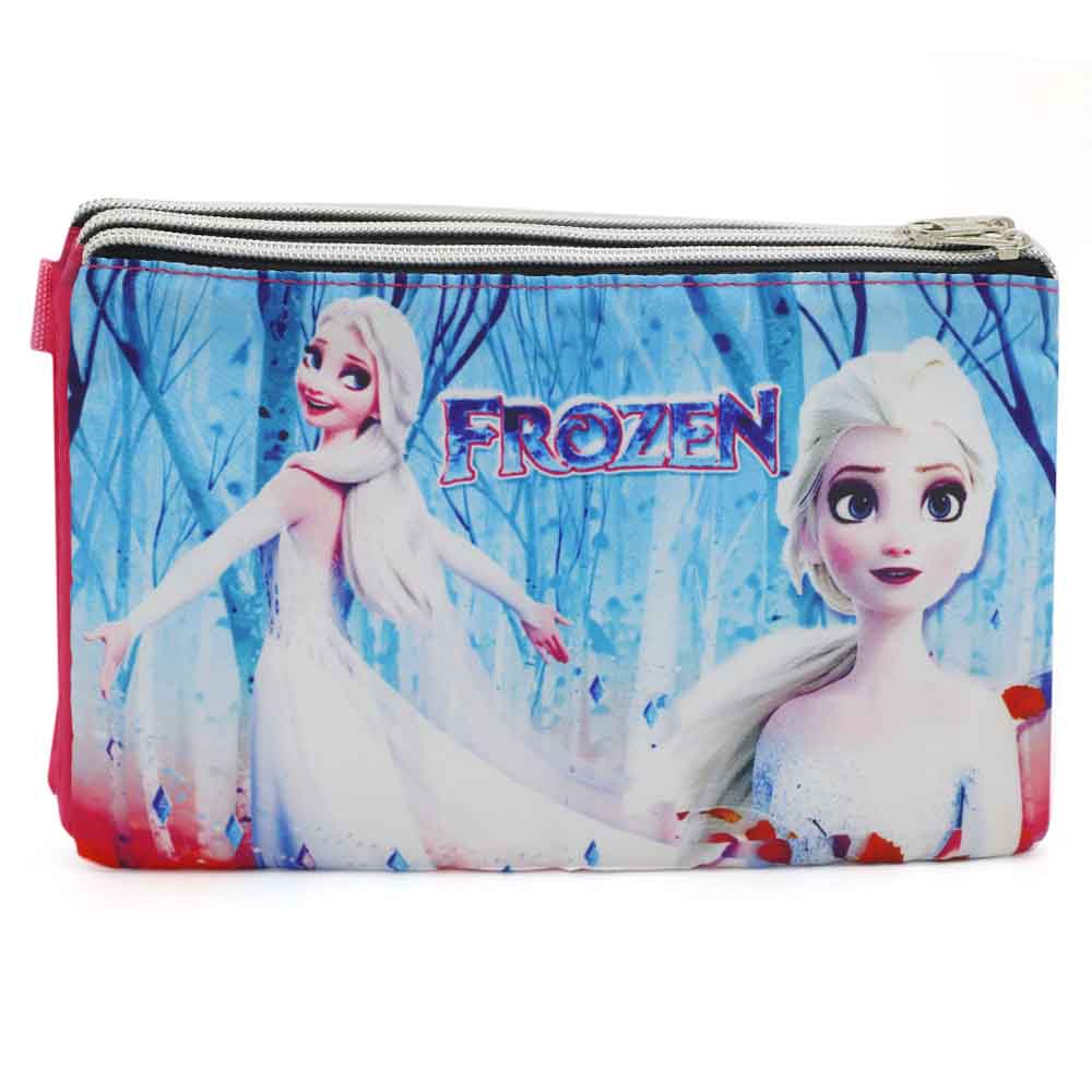 Pencil Pouch Three Zipper - Pink, Pencil Boxes & Stationery Sets, Chase Value, Chase Value