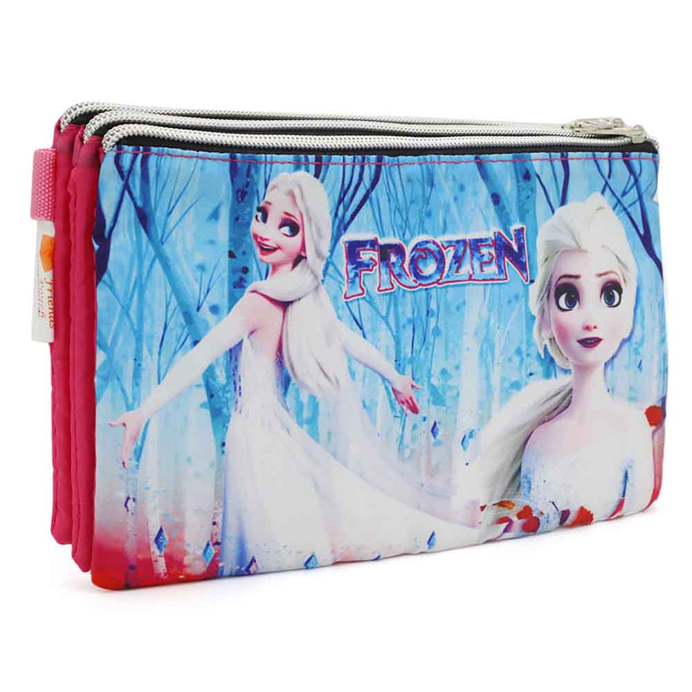 Pencil Pouch Three Zipper - Pink, Pencil Boxes & Stationery Sets, Chase Value, Chase Value