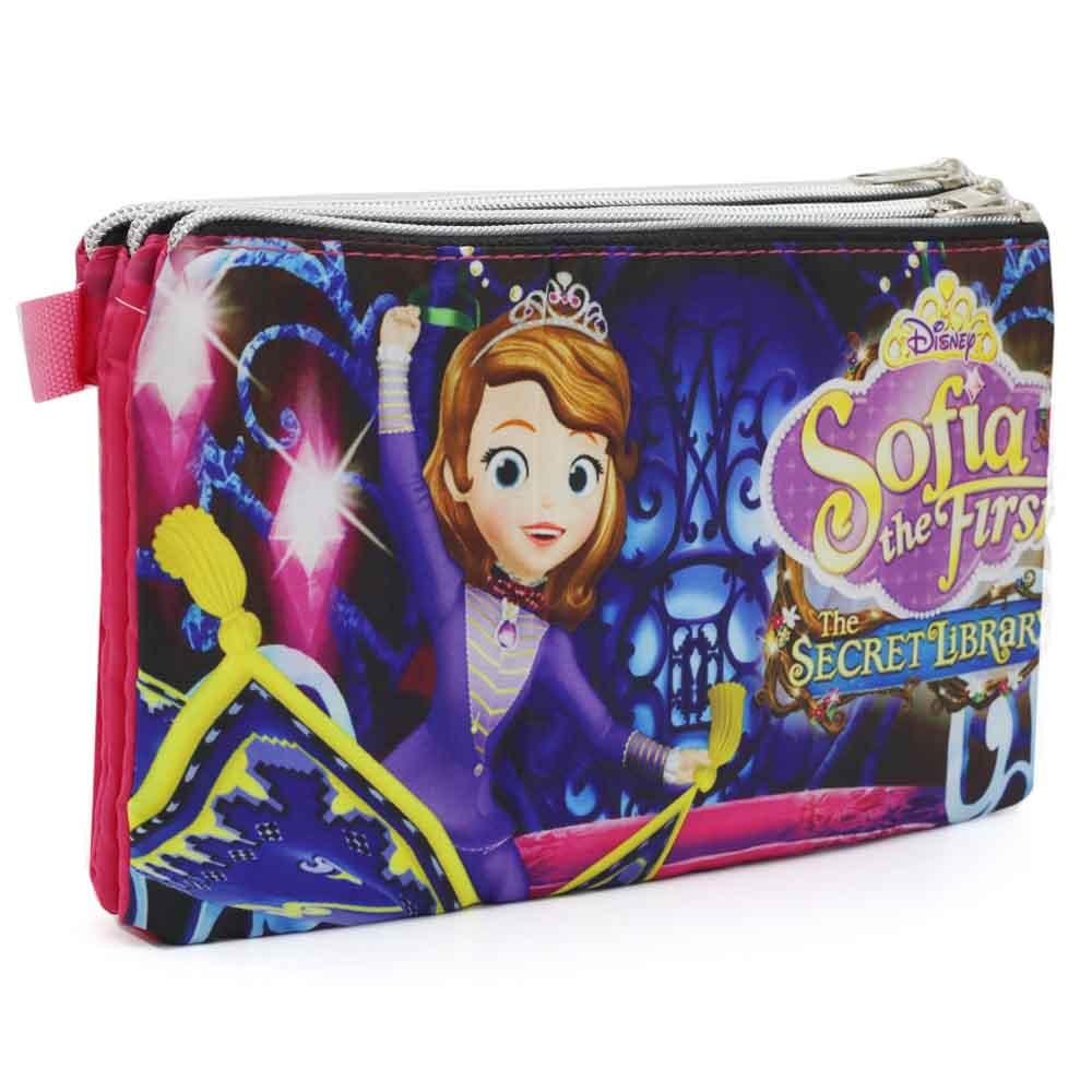 Pencil Pouch Three Zipper - Pink, Pencil Boxes & Stationery Sets, Chase Value, Chase Value