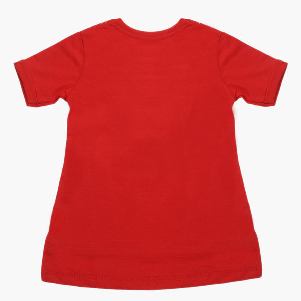 Girls Half Sleeves T-Shirt - Red, Girls T-Shirts, Chase Value, Chase Value