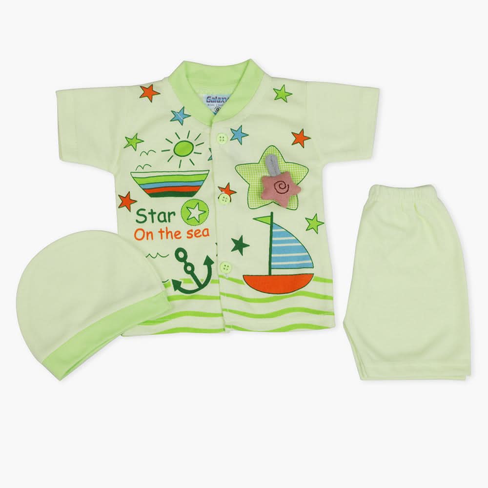 Newborn Boys Half Sleeves Suit - Peach, Newborn Boys Sets & Suits, Chase Value, Chase Value