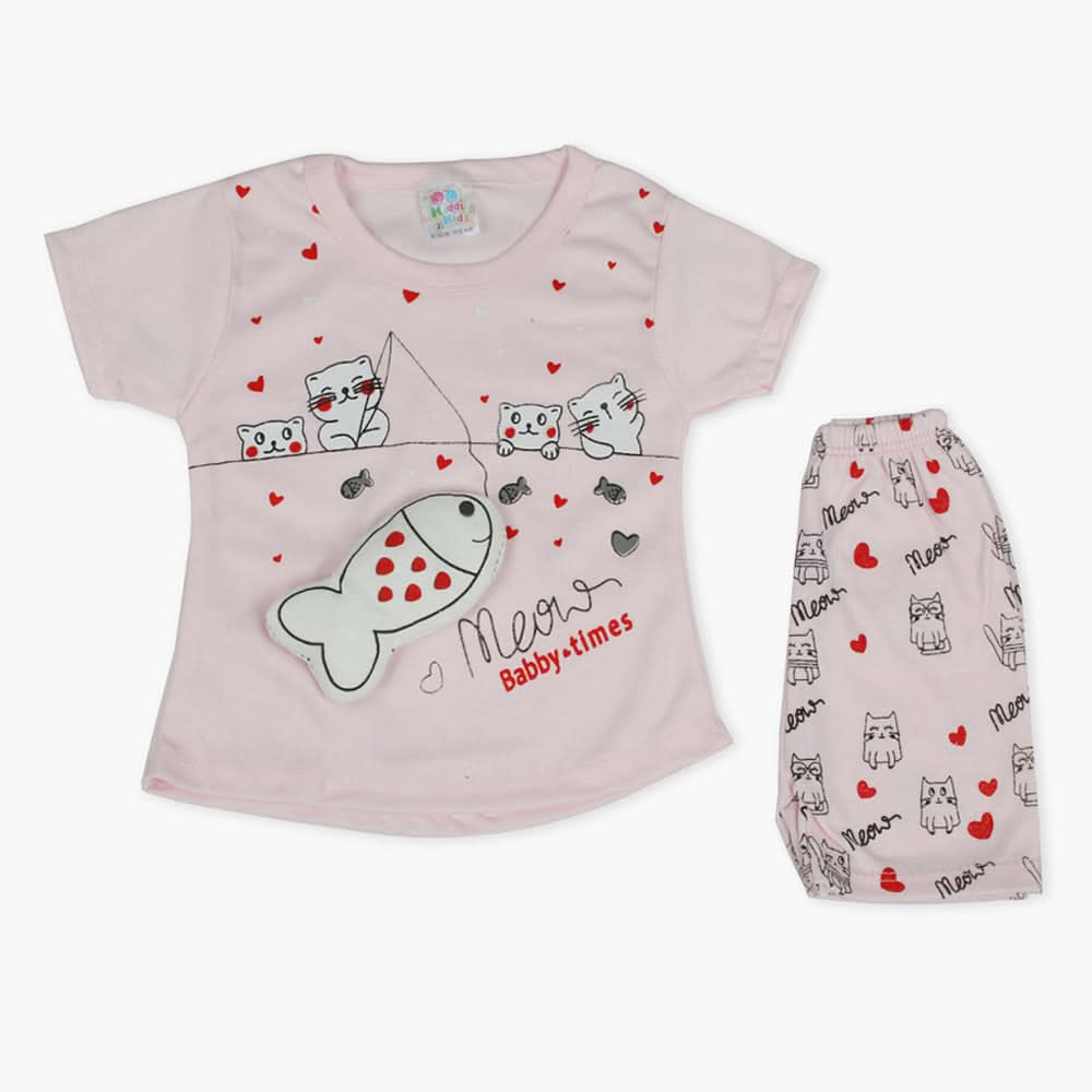 Newborn Girls Half Sleeves Suit - Light Pink, Newborn Girls Sets & Suits, Chase Value, Chase Value