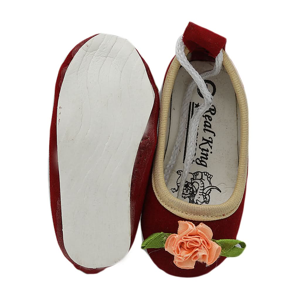 Newborn Girls Net Pumps - Maroon, Kids, NB Shoes And Socks, Chase Value, Chase Value