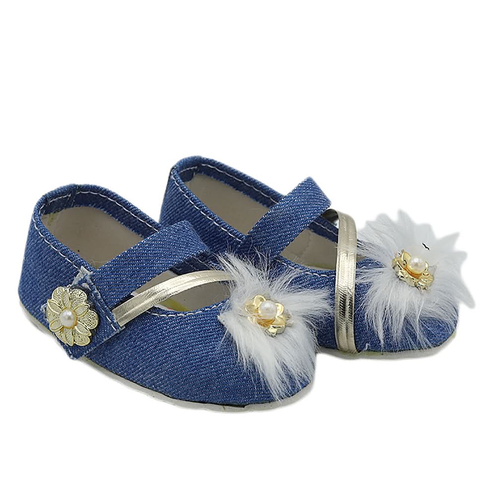 Newborn Girls Fur Pumps - Blue, Kids, NB Shoes And Socks, Chase Value, Chase Value