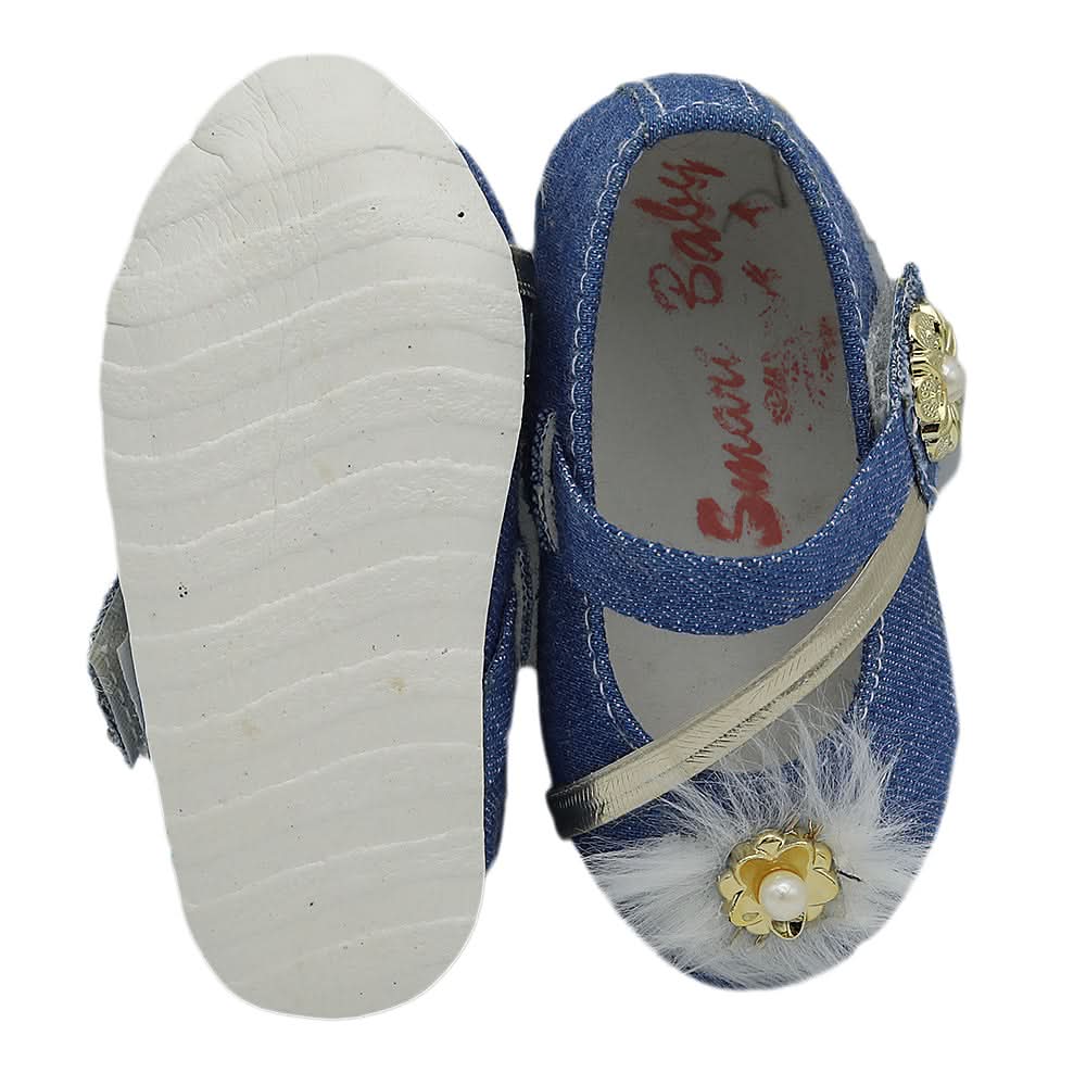 Newborn Girls Fur Pumps - Blue, Kids, NB Shoes And Socks, Chase Value, Chase Value