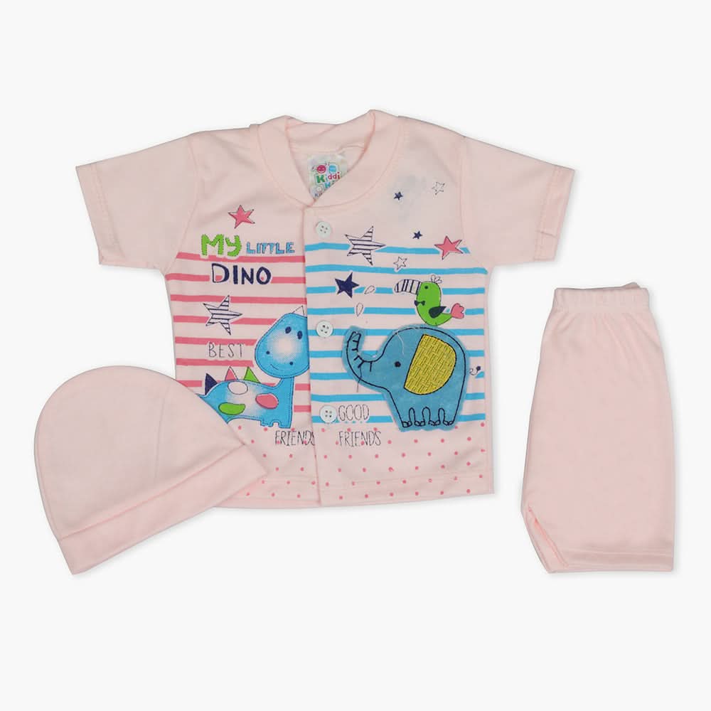 Newborn Girls Half Sleeves Suit - Pink, Newborn Girls Sets & Suits, Chase Value, Chase Value