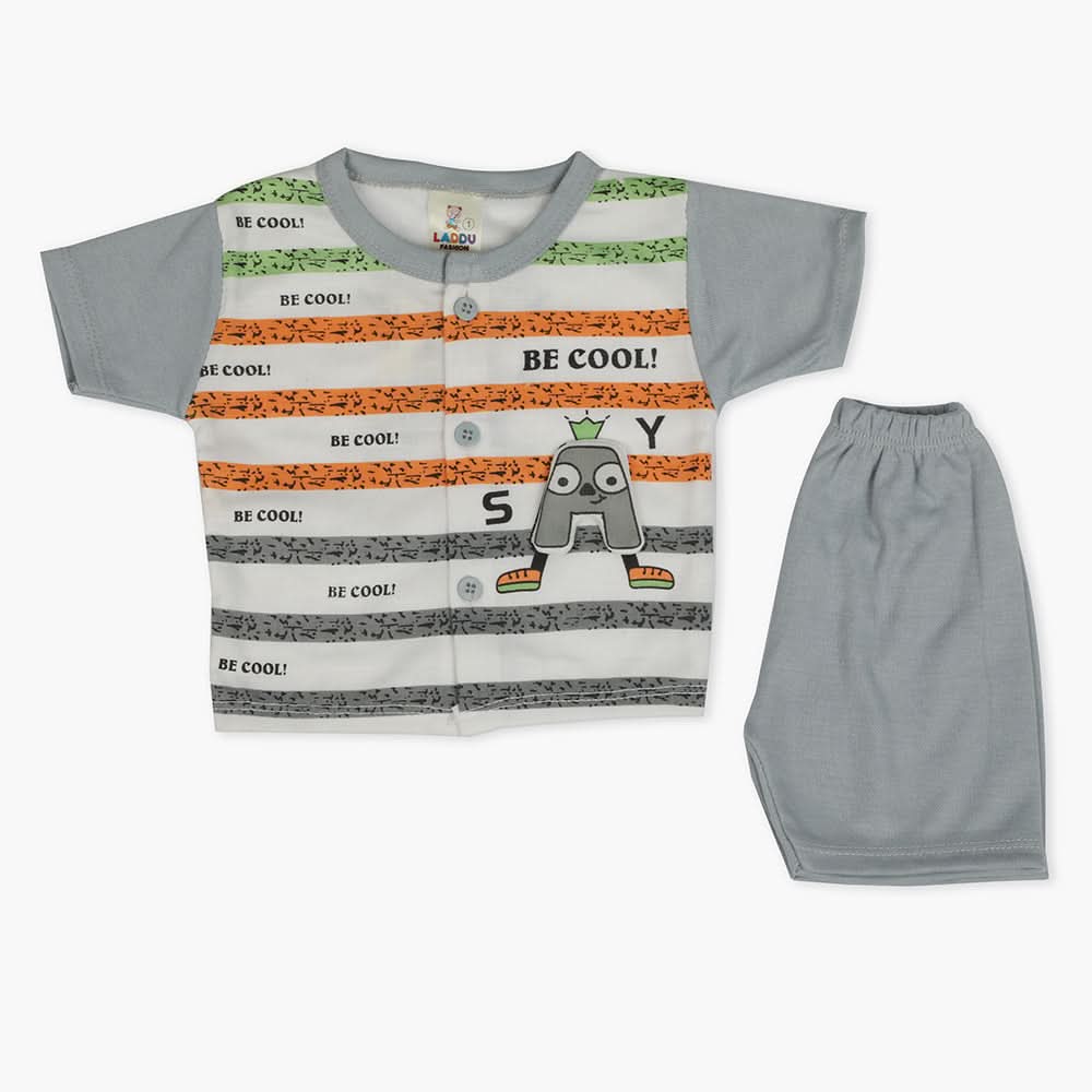 Newborn Boys Half Sleeves Suit - Grey, Newborn Boys Sets & Suits, Chase Value, Chase Value