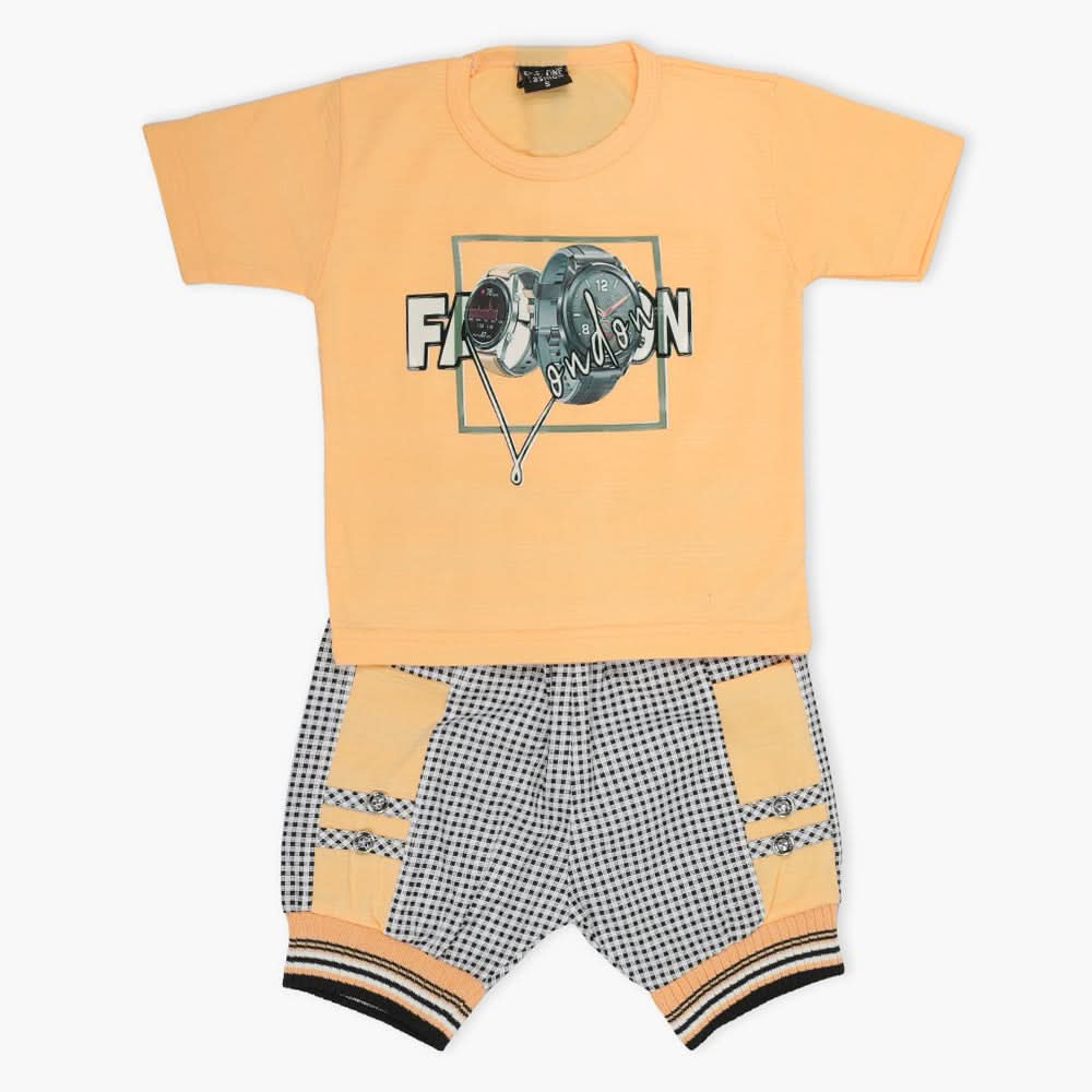 Boys Short Suit - Peach, Boys Sets & Suits, Chase Value, Chase Value