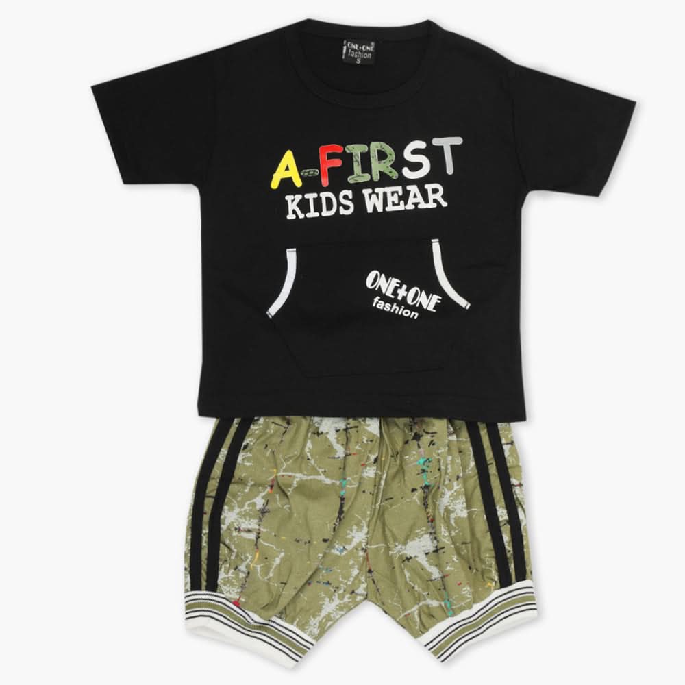 Boys Half Sleeves Suit - Black, Boys Sets & Suits, Chase Value, Chase Value