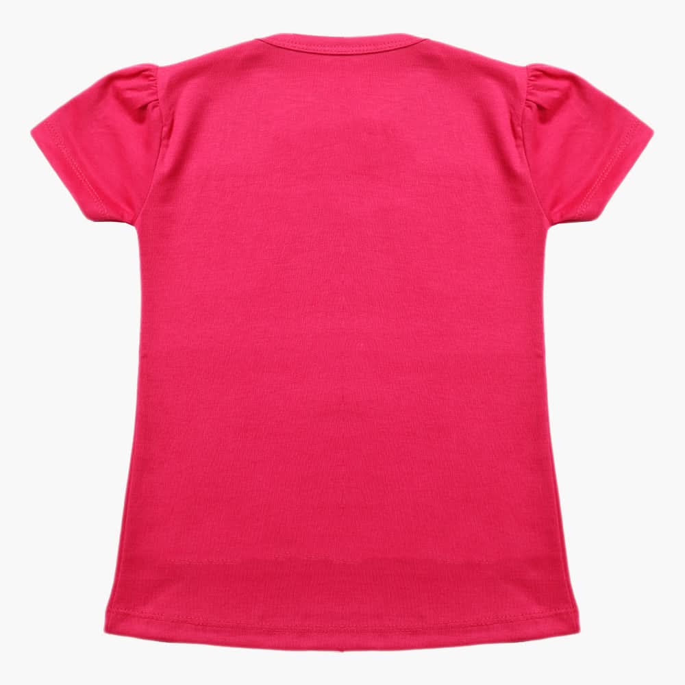 Girls Half Sleeves T-Shirt - Dark Pink, Girls T-Shirts, Chase Value, Chase Value