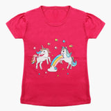 Girls Half Sleeves T-Shirt - Dark Pink, Girls T-Shirts, Chase Value, Chase Value