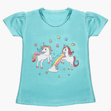 Girls Half Sleeves T-Shirt - Light Blue, Girls T-Shirts, Chase Value, Chase Value