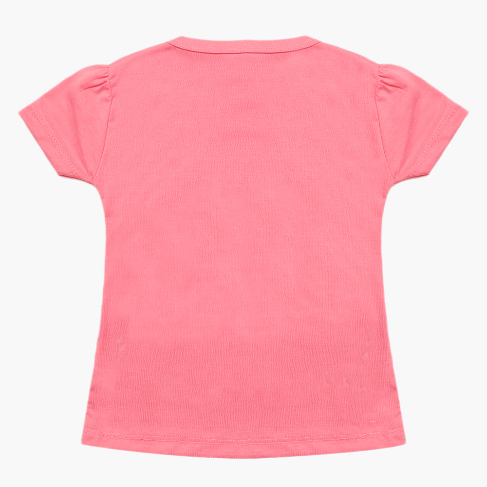 Girls Half Sleeves T-Shirt - Light Pink, Girls T-Shirts, Chase Value, Chase Value