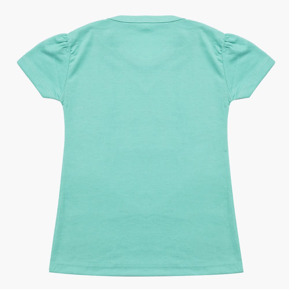 Girls Half Sleeves T-Shirt - Cyan, Girls T-Shirts, Chase Value, Chase Value