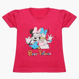 Girls Half Sleeves T-Shirt - Dark Pink, Girls T-Shirts, Chase Value, Chase Value