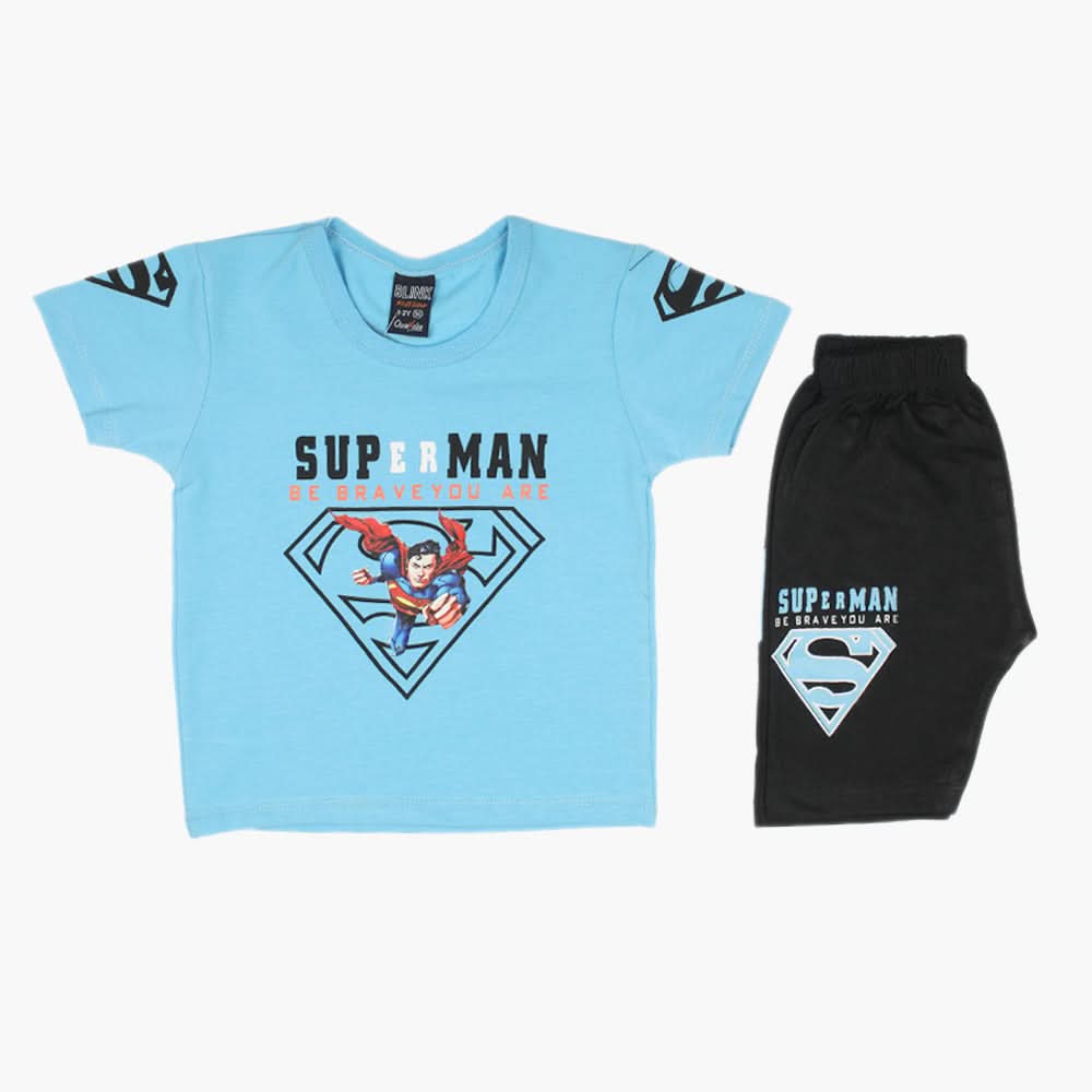 Boys Half Sleeves Suit - Sky Blue, Boys Sets & Suits, Chase Value, Chase Value