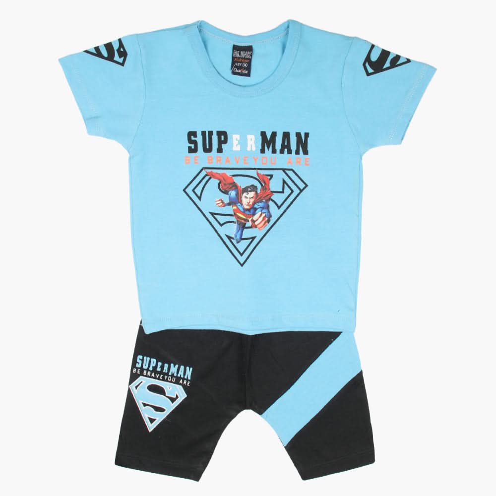 Boys Half Sleeves Suit - Sky Blue, Boys Sets & Suits, Chase Value, Chase Value