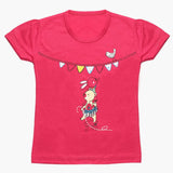Girls Half Sleeves T-Shirt - Dark Pink, Girls T-Shirts, Chase Value, Chase Value
