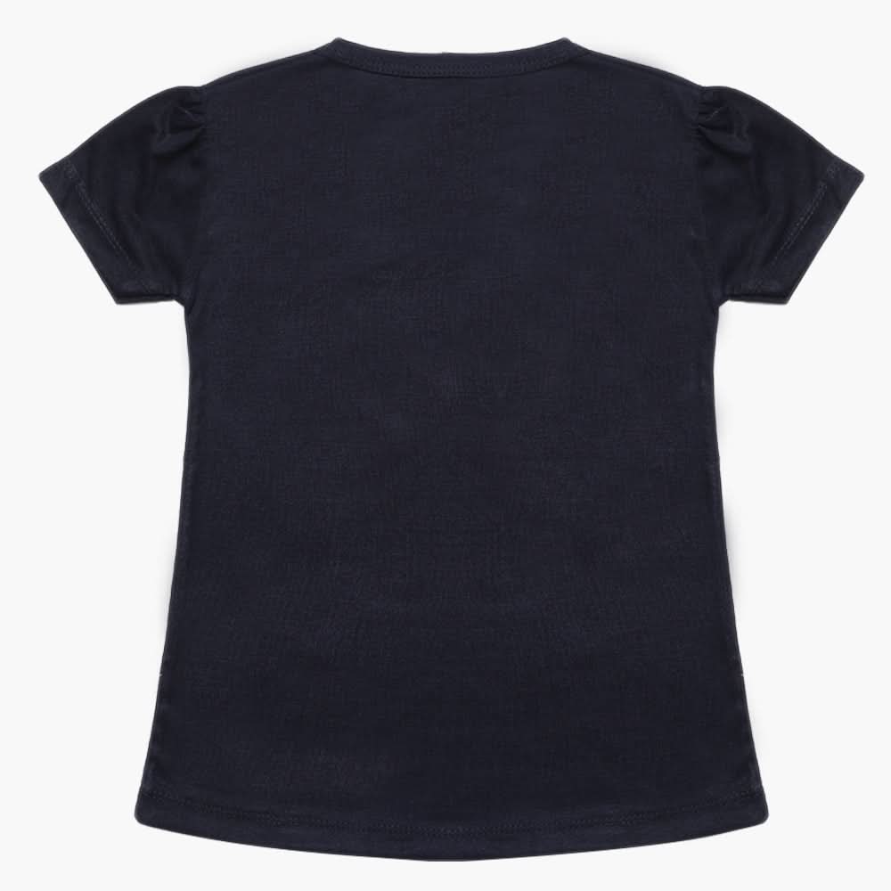 Girls Half Sleeves T-Shirt - Navy Blue, Girls T-Shirts, Chase Value, Chase Value