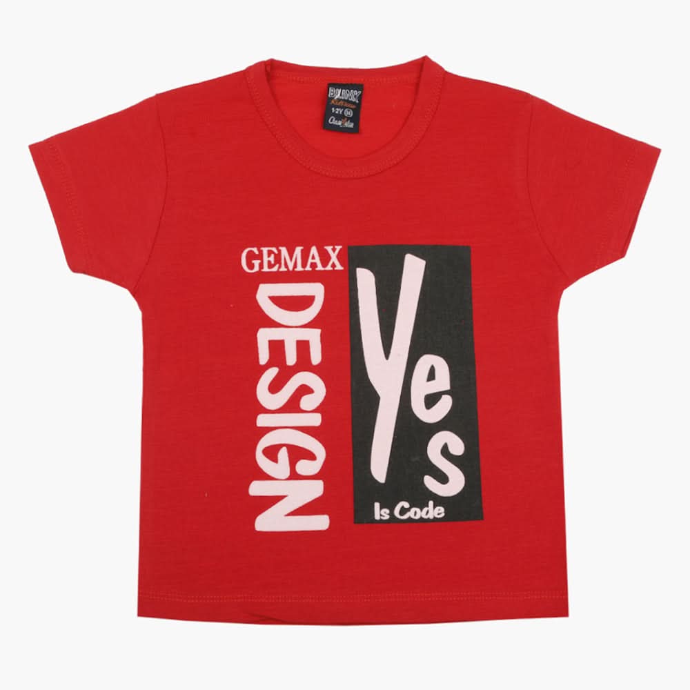 Boys Half Sleeves T-Shirt - Red, Boys T-Shirts, Chase Value, Chase Value