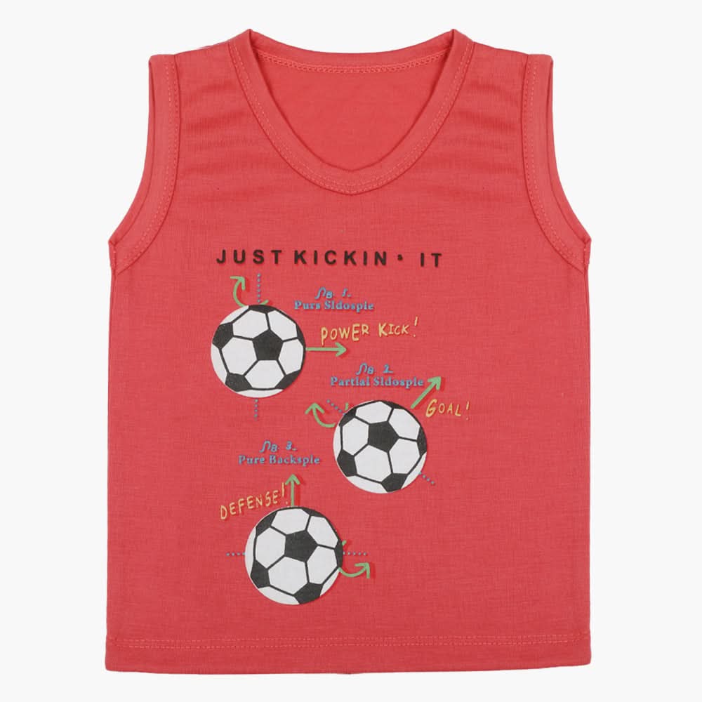 Boys Sando T-Shirt - Peach, Boys T-Shirts, Chase Value, Chase Value