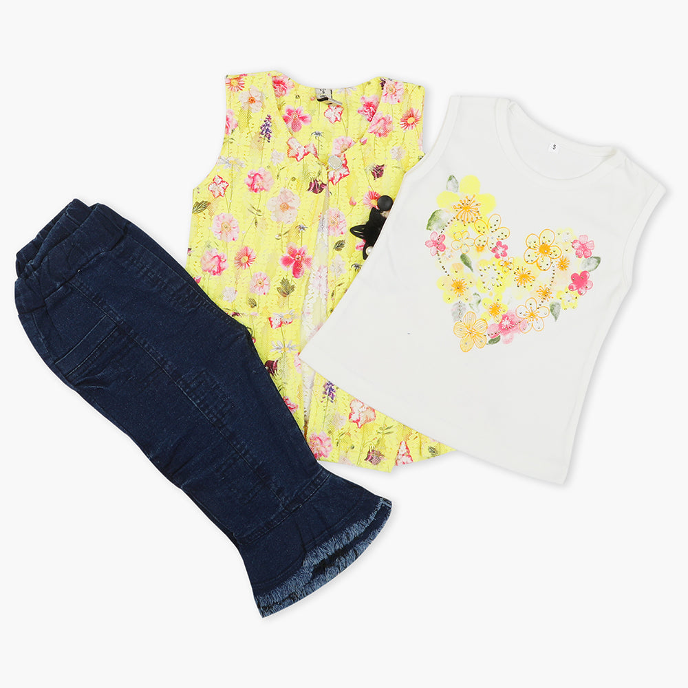 Girls Pant Suit - Yellow, Girls Suits, Chase Value, Chase Value