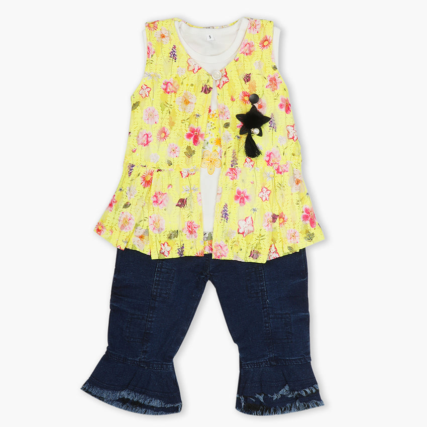 Girls Pant Suit - Yellow, Girls Suits, Chase Value, Chase Value